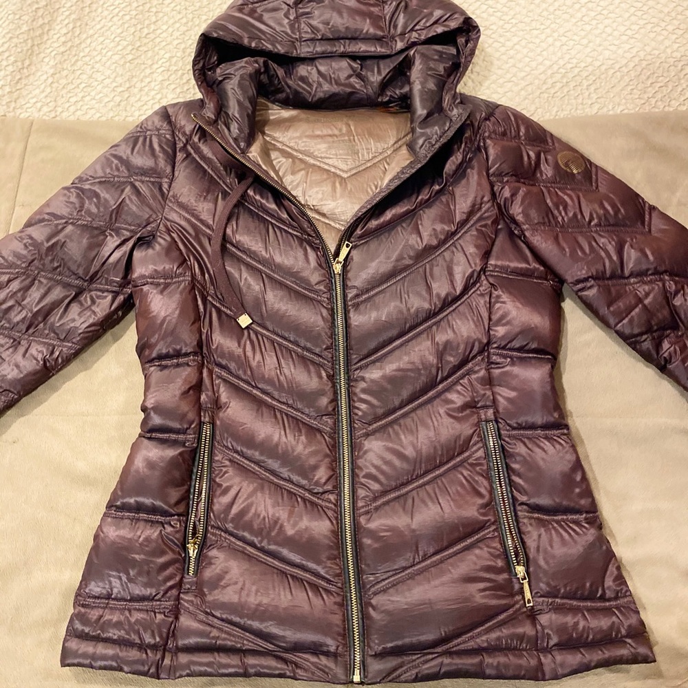 Metallic burgundy Calvin Klein jacket